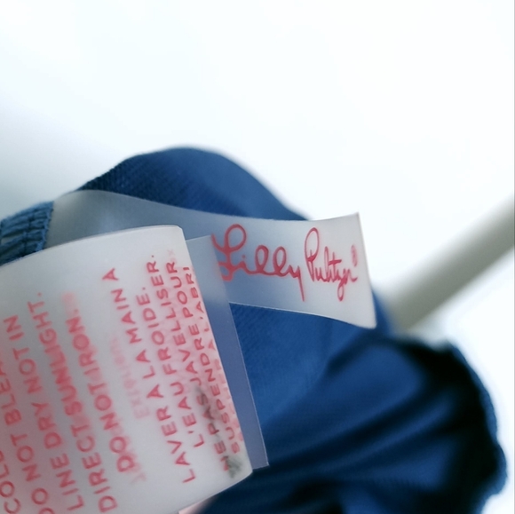 LILLY PULITZER ISLE LATTICE ONE PIECE SWIMSUIT OYSTER BAY NAVY SZ 16 - Picture 9 of 10